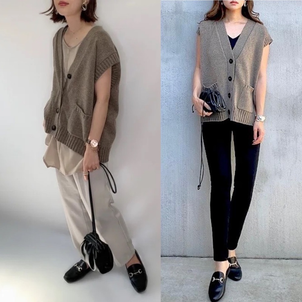 Zara Knit Sweater Vest Button Up
